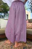 Arbi Gingham Pocket Culotte Pant Aubergine